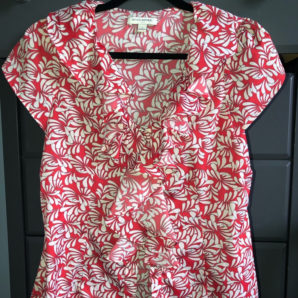 Button up short sleeve blouse